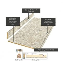 Hampton Bay Wilsonart 8 ft. Laminate Countertop Kit Included in Textured Spring Carnival Granite with Full Wrap Ogee Edge -Hampton Bay Shop spring carnival granite hampton bay laminate countertops 12337kt08n1876 66 1000