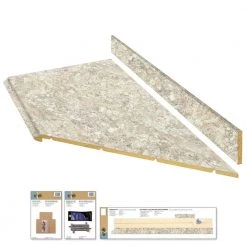Hampton Bay Wilsonart 8 ft. Laminate Countertop Kit Included in Textured Spring Carnival Granite with Full Wrap Ogee Edge