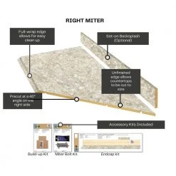 Hampton Bay Wilsonart 8 ft. Laminate Countertop Kit Included in Textured Spring Carnival Granite with Full Wrap Ogee Edge -Hampton Bay Shop spring carnival granite hampton bay laminate countertops 12337kt08r1876 66 1000