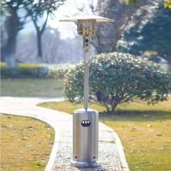 Hampton Bay 48K BTU Stainless Steel Patio Heater with Wheels -Hampton Bay Shop stainless steel hampton bay patio heaters nczh g ss 44 1000