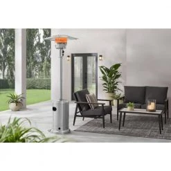 Hampton Bay 48K BTU Stainless Steel Patio Heater with Wheels