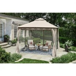Hampton Bay Palantine Mosquito Netting for Soft Top Gazebo