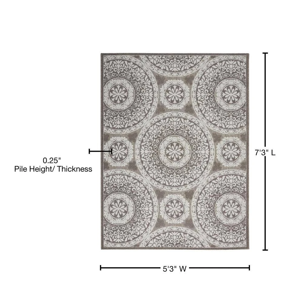 Hampton Bay Calobra Taupe 5 ft. x 7 ft. Geometric Modern Indoor/Outdoor Area Rug 8 Hampton Bay Calobra Taupe 5 ft. x 7 ft. Geometric Modern Indoor/Outdoor Area Rug - Image 8