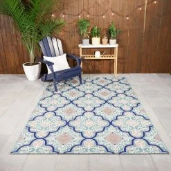 Hampton Bay Star Moroccan Teal/Coral 9 ft. x 12 ft. Floral Indoor/Outdoor Area Rug 17 Hampton Bay Star Moroccan Teal/Coral 9 ft. x 12 ft. Floral Indoor/Outdoor Area Rug -Hampton Bay Shop teal coral hampton bay outdoor rugs 3004126 31 1000