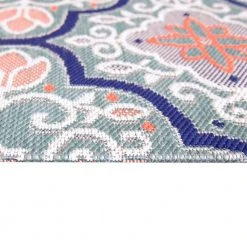 Hampton Bay Star Moroccan Teal/Coral 9 ft. x 12 ft. Floral Indoor/Outdoor Area Rug 11 Hampton Bay Star Moroccan Teal/Coral 9 ft. x 12 ft. Floral Indoor/Outdoor Area Rug -Hampton Bay Shop teal coral hampton bay outdoor rugs 3004126 40 1000