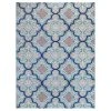Hampton Bay Star Moroccan Teal/Coral 9 ft. x 12 ft. Floral Indoor/Outdoor Area Rug
