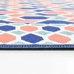 Hampton Bay Star Links Teal/Coral 5 ft. 3 in. x 7 ft. Geometric Indoor/Outdoor Area Rug -Hampton Bay Shop teal coral hampton bay outdoor rugs 3004188 40 1000