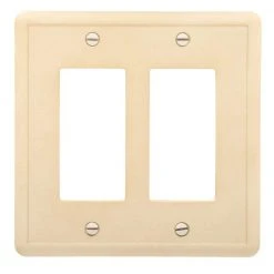 Hampton Bay 2-GFCI Wall Plate, Travertine