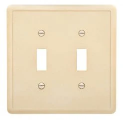 Hampton Bay 2-Toggle Wall Plate, Travertine
