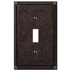 Hampton Bay Georgian 1 Gang Toggle Metal Wall Plate - Tumbled Aged Bronze
