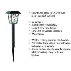 Hampton Bay Oakleigh 16 Lumens Solar 2-Tone Black and Grey LED Landscape Pathway Light Set with Vintage Bulb (6-Pack) -Hampton Bay Shop two tone black and grey hampton bay path lights nxt p7100 04 66 1000