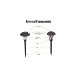 Hampton Bay Oakleigh 16 Lumens Solar 2-Tone Black and Grey LED Landscape Pathway Light Set with Vintage Bulb (6-Pack) -Hampton Bay Shop two tone black and grey hampton bay path lights nxt p7100 04 d4 1000