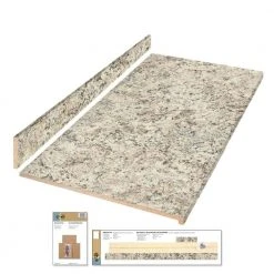 Hampton Bay Wilsonart 8 ft. Laminate Countertop Kit Included in Textured Typhoon Ice Quarry with Eased Edge