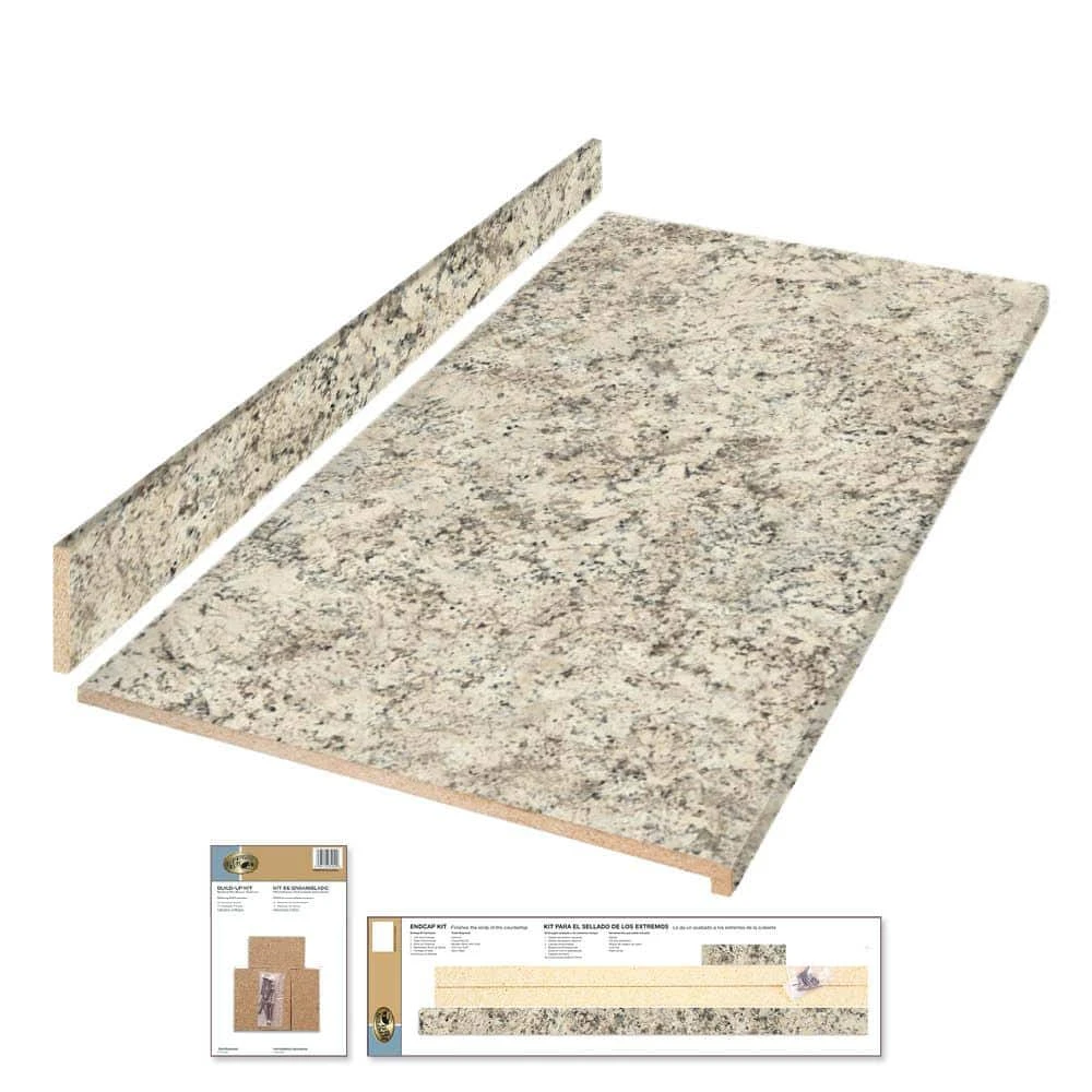 Hampton Bay Wilsonart 8 ft. Laminate Countertop Kit Included in Textured Typhoon Ice Quarry with Eased Edge 1 Hampton Bay Wilsonart 8 ft. Laminate Countertop Kit Included in Textured Typhoon Ice Quarry with Eased Edge