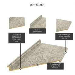 Hampton Bay Wilsonart 10 ft. Laminate Countertop in Textured Typhoon Ice with Full Wrap Ogee Edge -Hampton Bay Shop typhoon ice hampton bay laminate countertops 495252v10lh 66 1000