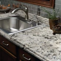 Hampton Bay Wilsonart 4 ft. Laminate Countertop in Textured Typhoon Ice with Full Wrap Ogee Edge -Hampton Bay Shop typhoon ice hampton bay laminate countertops 495252v4 c3 1000