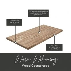Hampton Bay 4 ft. L x 26 in. D Unfinished Acacia Solid Wood Butcher Block Countertop With Square Edge 18 Hampton Bay 4 ft. L x 26 in. D Unfinished Acacia Solid Wood Butcher Block Countertop With Square Edge -Hampton Bay Shop unfinished acacia hampton bay butcher block countertops ac2550 77 1000