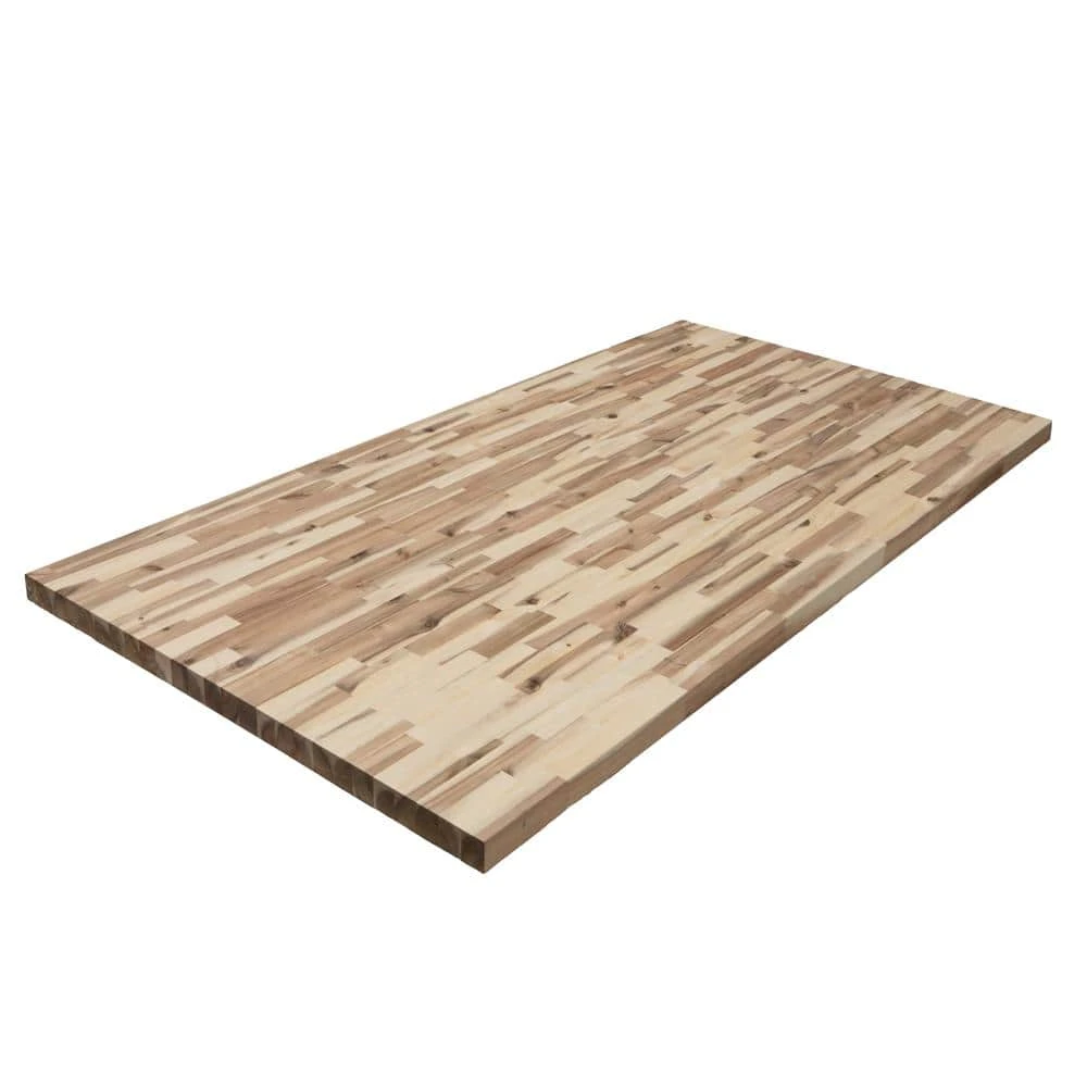 Hampton Bay 6 ft. L x 39 in. D Unfinished Acacia Solid Wood Butcher Block Island Countertop With Square Edge 1 Hampton Bay 6 ft. L x 39 in. D Unfinished Acacia Solid Wood Butcher Block Island Countertop With Square Edge