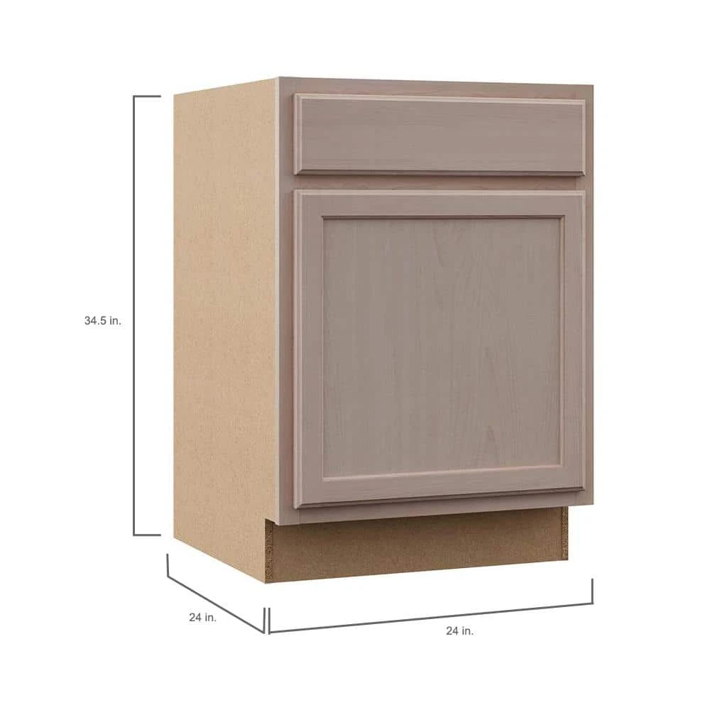 Hampton Bay Hampton Unfinished Beech Recessed Panel Stock Assembled Base Kitchen Cabinet (24 in. x 34.5 in. x 24 in.) 8 Hampton Bay Hampton Unfinished Beech Recessed Panel Stock Assembled Base Kitchen Cabinet (24 in. x 34.5 in. x 24 in.) - Image 8