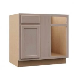 Hampton Bay Hampton Assembled 36x34.5x24 in. Blind Base Corner Cabinet in Unfinished Beech