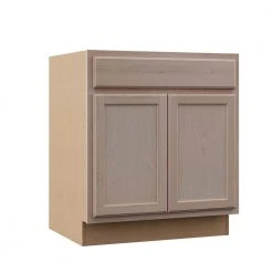 Hampton Bay Hampton Assembled 30x34.5x24 in. Sink Base Cabinet in Unfinished Beech