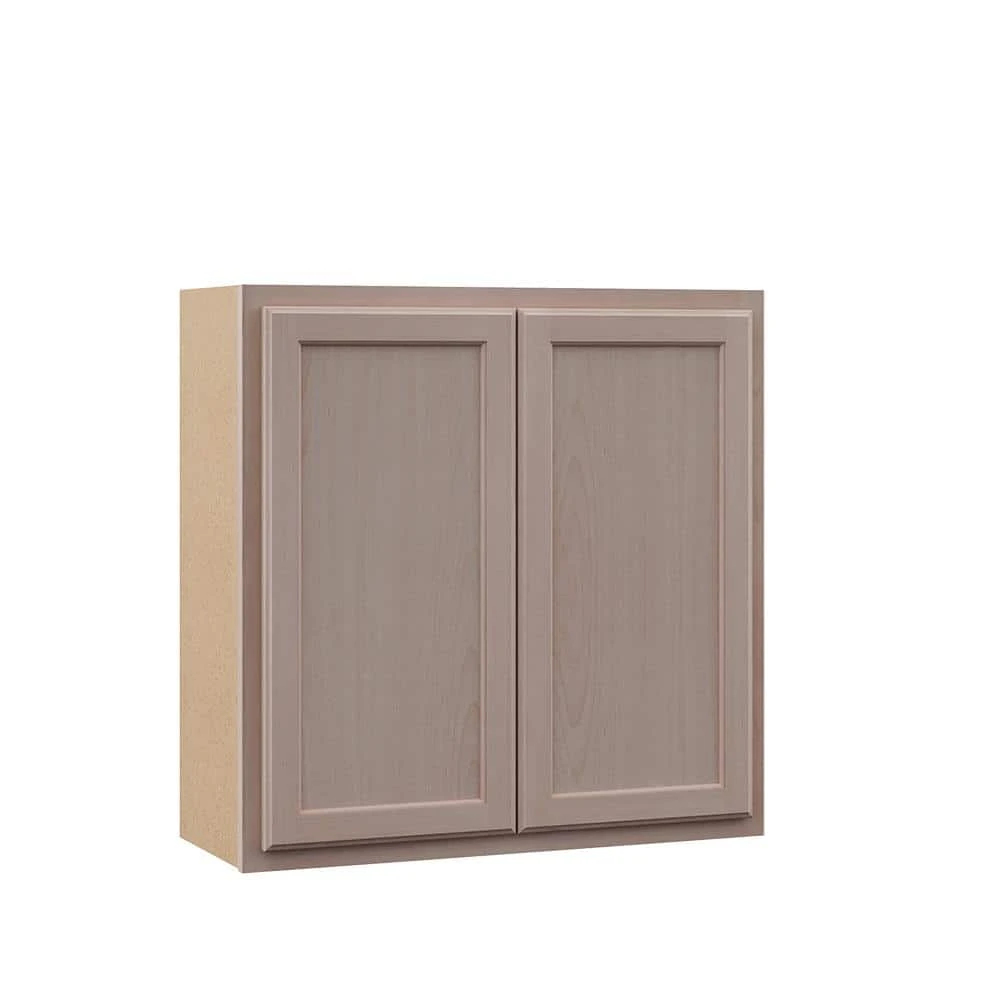 Hampton Bay Hampton Unfinished Beech Recessed Panel Stock Assembled Wall Kitchen Cabinet (30 in. x 30 in. x 12 in.) 1 Hampton Bay Hampton Unfinished Beech Recessed Panel Stock Assembled Wall Kitchen Cabinet (30 in. x 30 in. x 12 in.)
