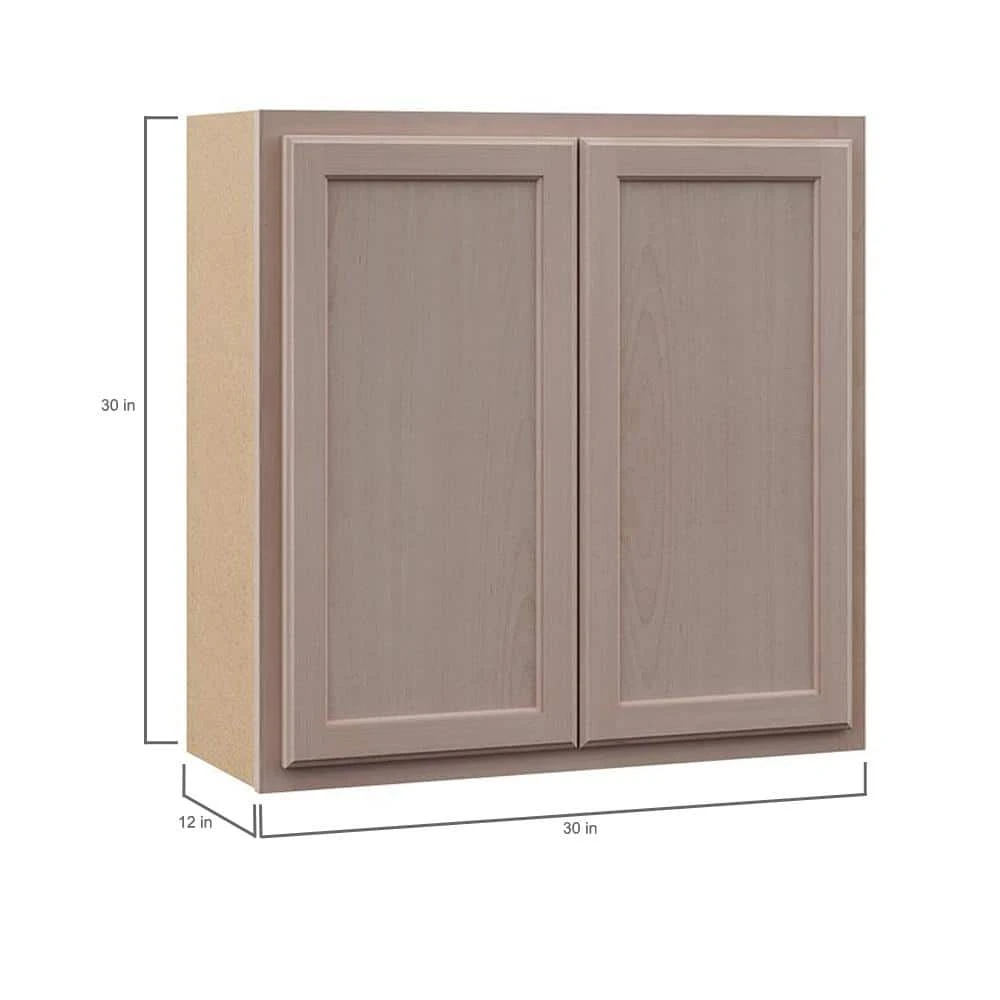 Hampton Bay Hampton Unfinished Beech Recessed Panel Stock Assembled Wall Kitchen Cabinet (30 in. x 30 in. x 12 in.) 8 Hampton Bay Hampton Unfinished Beech Recessed Panel Stock Assembled Wall Kitchen Cabinet (30 in. x 30 in. x 12 in.) - Image 8