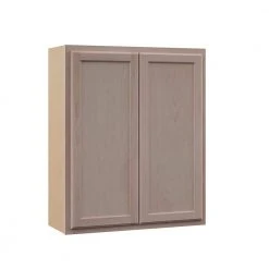 Hampton Bay Hampton Assembled 30 in. x 36 in. x 12 in. Wall Cabinet in Unfinished Beech