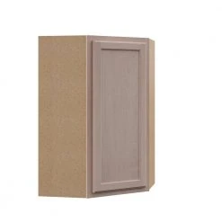 Hampton Bay Hampton Assembled 24x36x12 in. Wall Diagonal Cabinet in Unfinished Beech