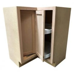 Hampton Bay Hampton Unfinished Recessed Panel Assembled Lazy Susan Corner Base Kitchen Cabinet (28.5 in x 34.5 in x 16.5 in) -Hampton Bay Shop unfinished hampton bay assembled kitchen cabinets kblsn36 uf 44 1000
