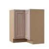 Hampton Bay Hampton Unfinished Recessed Panel Assembled Lazy Susan Corner Base Kitchen Cabinet (28.5 in x 34.5 in x 16.5 in)