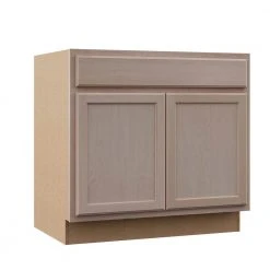 Hampton Bay Hampton Unfinished Recessed Panel Stock Assembled Sink Base Kitchen Cabinet (36 in. x 34.5 in. x 24 in.)