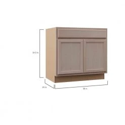 Hampton Bay Hampton Unfinished Recessed Panel Stock Assembled Sink Base Kitchen Cabinet (36 in. x 34.5 in. x 24 in.) -Hampton Bay Shop unfinished hampton bay assembled kitchen cabinets ksb36 uf c3 1000