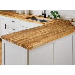 Hampton Bay 10 ft. L x 25 in. D Unfinished Acacia Butcher Block Countertop in With Standard Edge -Hampton Bay Shop unfinished hampton bay butcher block countertops tp 10ft 31 1000