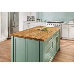 Hampton Bay 6 ft. L x 39 in. D Unfinished Acacia Butcher Block Island Countertop in With Standard Edge -Hampton Bay Shop unfinished hampton bay butcher block countertops tp ac 004 31 1000