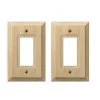 Hampton Bay Cabin 1 Gang Rocker Wood Wall Plate - Unfinished (2-Pack)