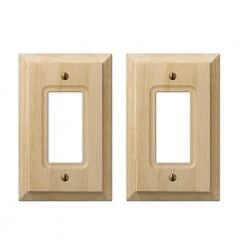 Hampton Bay Cabin 1 Gang Rocker Wood Wall Plate - Unfinished (2-Pack)