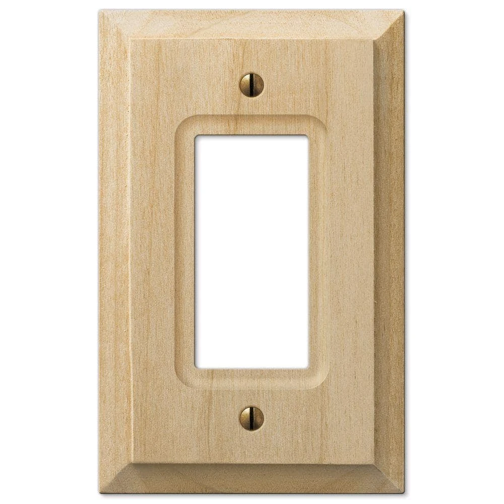 Hampton Bay Cabin 1 Gang Rocker Wood Wall Plate - Unfinished 1 Hampton Bay Cabin 1 Gang Rocker Wood Wall Plate - Unfinished
