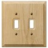 Hampton Bay Cabin 2 Gang Toggle Wood Wall Plate - Unfinished