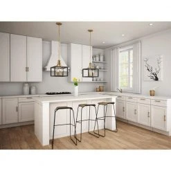 Hampton Bay Boswell Quarter 14 in. 3-Light Vintage Brass Farmhouse Square Chandelier with Painted Black Distressed Wood Accents -Hampton Bay Shop vintage brass hampton bay chandeliers 7948hdcvbdi 4f 1000