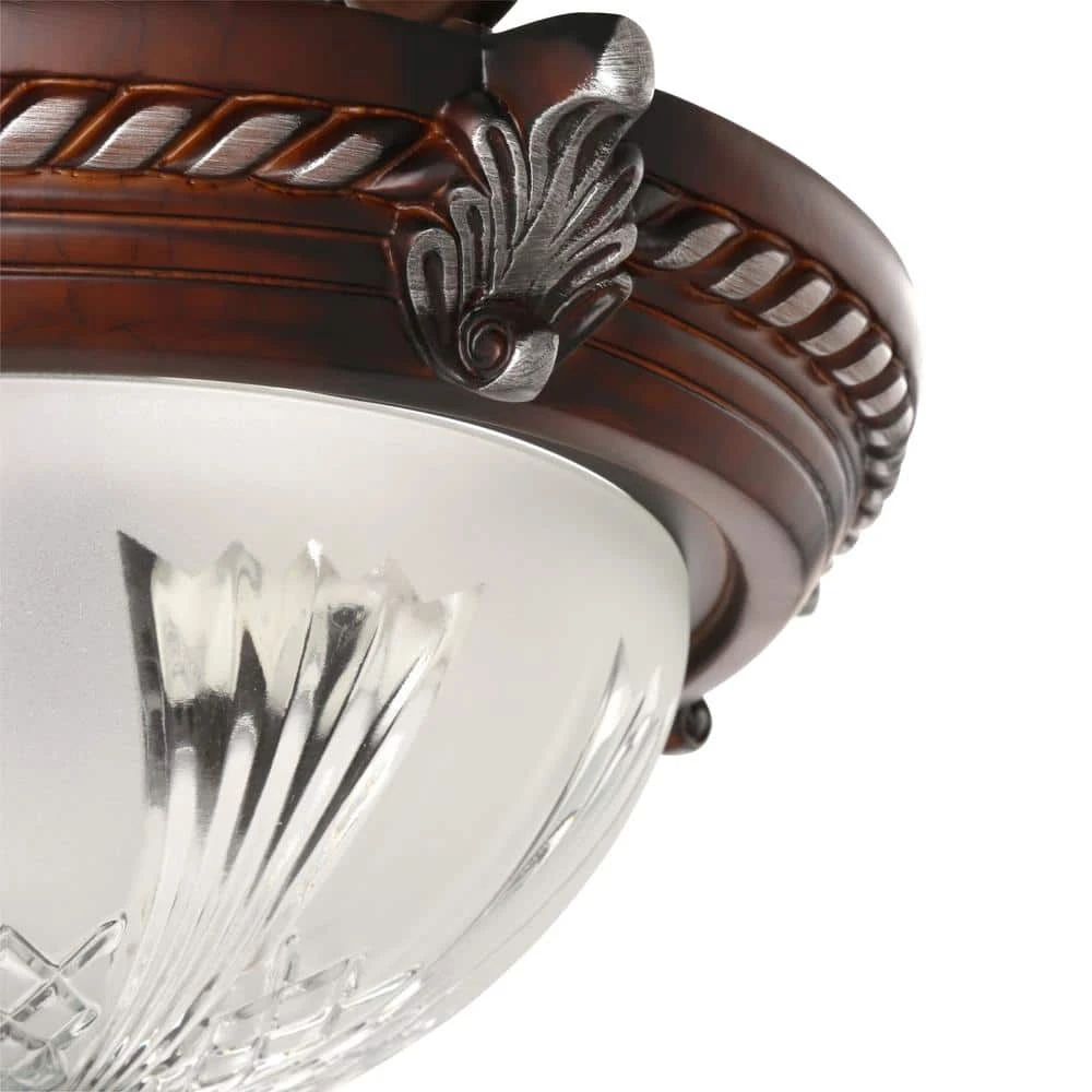 Hampton Bay Bercello Estates 15 in. 2-Light Volterra Bronze Semi-Flush Mount with Etched Glass Shade 5 Hampton Bay Bercello Estates 15 in. 2-Light Volterra Bronze Semi-Flush Mount with Etched Glass Shade - Image 5