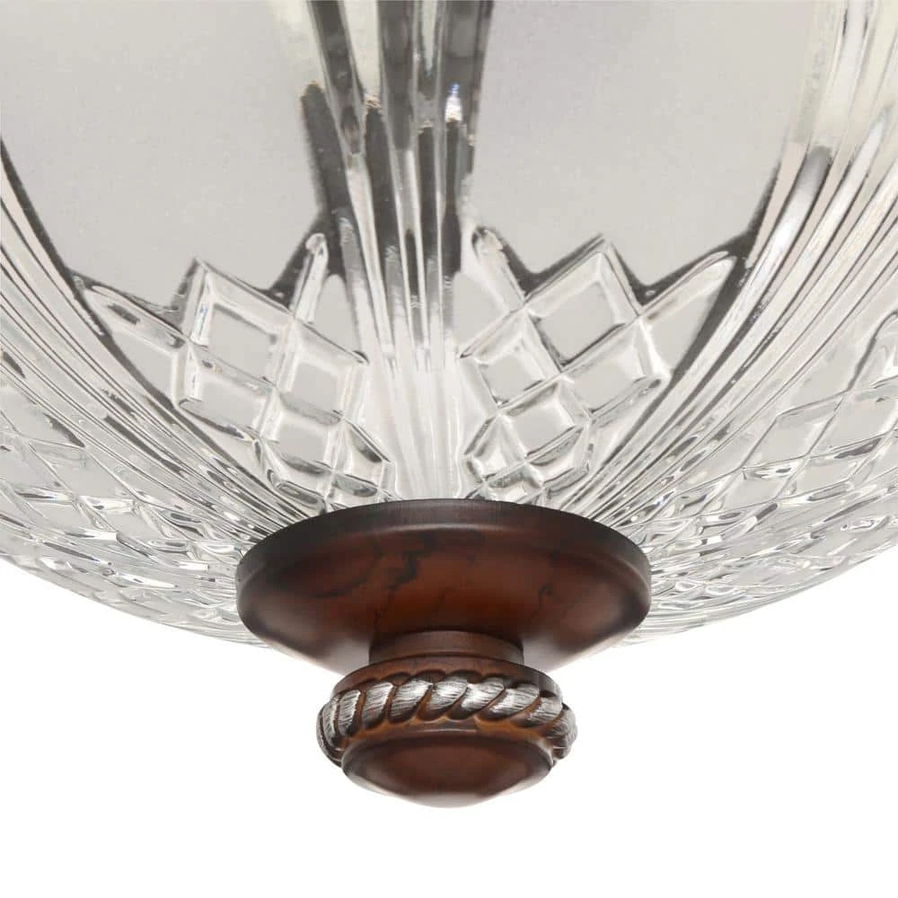 Hampton Bay Bercello Estates 15 in. 2-Light Volterra Bronze Semi-Flush Mount with Etched Glass Shade 9 Hampton Bay Bercello Estates 15 in. 2-Light Volterra Bronze Semi-Flush Mount with Etched Glass Shade - Image 9