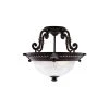 Hampton Bay Bercello Estates 15 in. 2-Light Volterra Bronze Semi-Flush Mount with Etched Glass Shade