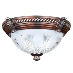 Hampton Bay Bercello Estates 15 in. 2-Light Volterra Bronze Flush Mount with Etched Glass Shade -Hampton Bay Shop volterra bronze with silver accents hampton bay flush mount lights 08058 1f 1000