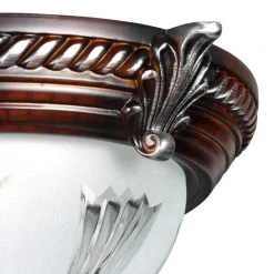 Hampton Bay Bercello Estates 15 in. 2-Light Volterra Bronze Flush Mount with Etched Glass Shade -Hampton Bay Shop volterra bronze with silver accents hampton bay flush mount lights 08058 c3 1000