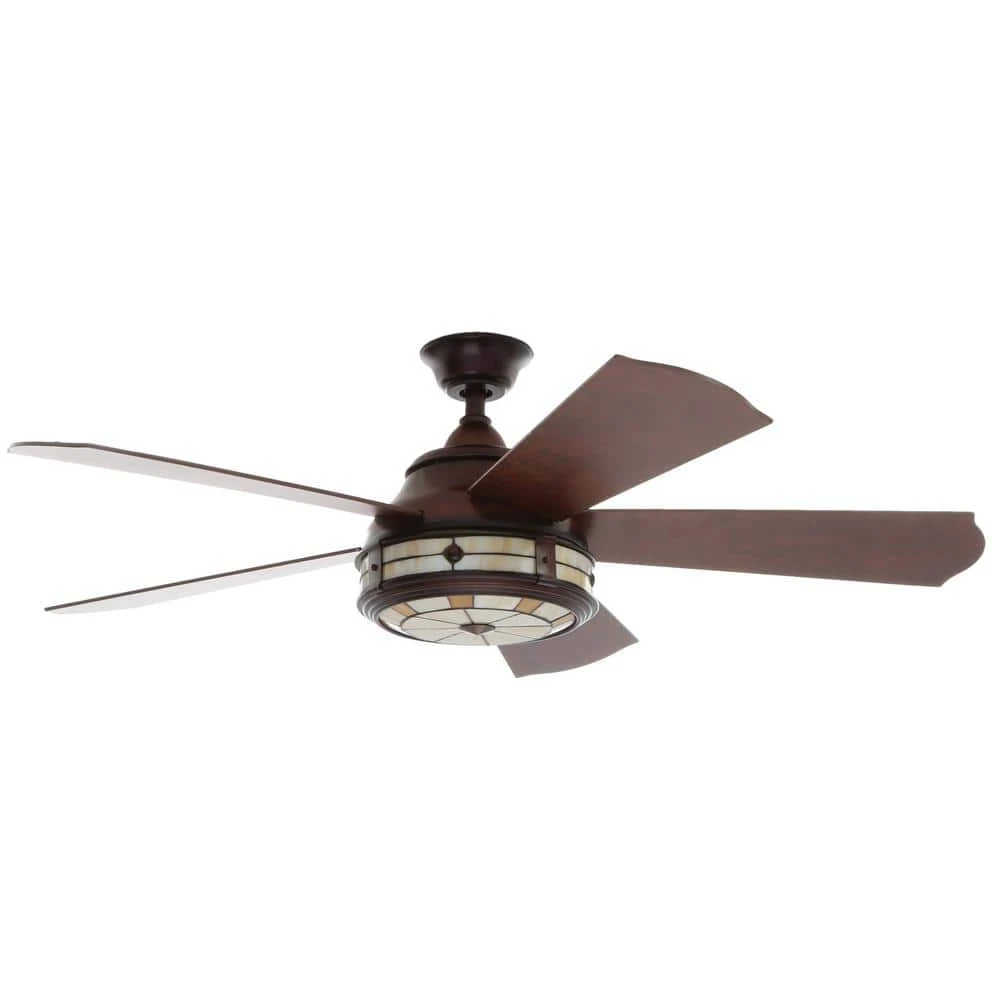 Hampton Bay Savona 52 in. LED Weathered Bronze Ceiling Fan with Light and Remote Control 1 Hampton Bay Savona 52 in. LED Weathered Bronze Ceiling Fan with Light and Remote Control