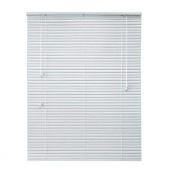 Hampton Bay White 1 in. Room Darkening Aluminum Mini Blind - 65 in. W x 64 in. L (Actual Size 64.5 in. W x 64 in. L)