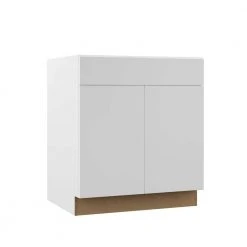 Hampton Bay Designer Series Edgeley Assembled 30x34.5x23.75 in. Base Kitchen Cabinet in White