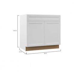 Hampton Bay Designer Series Melvern Assembled 36x34.5x23.75 in. Base Kitchen Cabinet in White -Hampton Bay Shop white hampton bay assembled kitchen cabinets b36 mlwh 77 1000