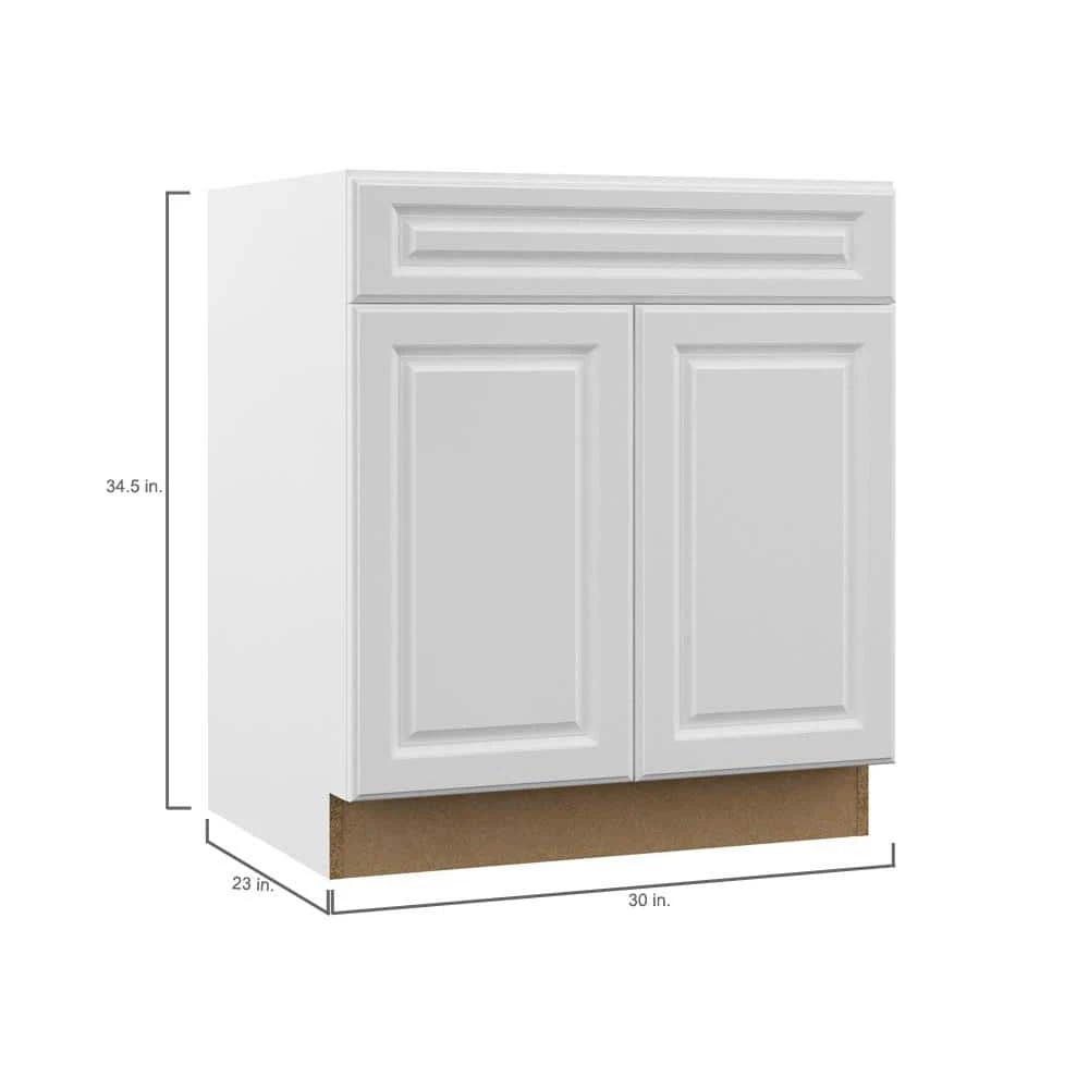Hampton Bay Designer Series Elgin Assembled 30x34.5x23.75 in. Sink Base Kitchen Cabinet in White 4 Hampton Bay Designer Series Elgin Assembled 30x34.5x23.75 in. Sink Base Kitchen Cabinet in White - Image 4